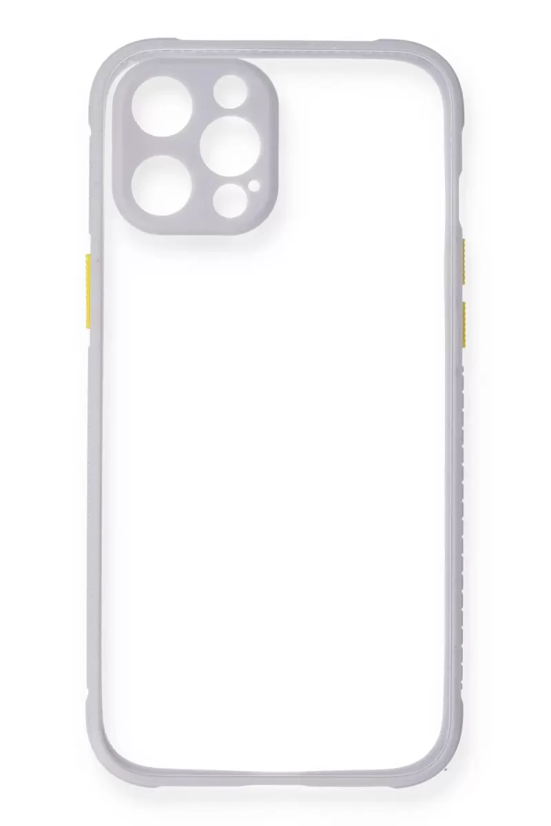 Newface Apple iPhone 12 Kılıf Miami Şeffaf Silikon - Lila
