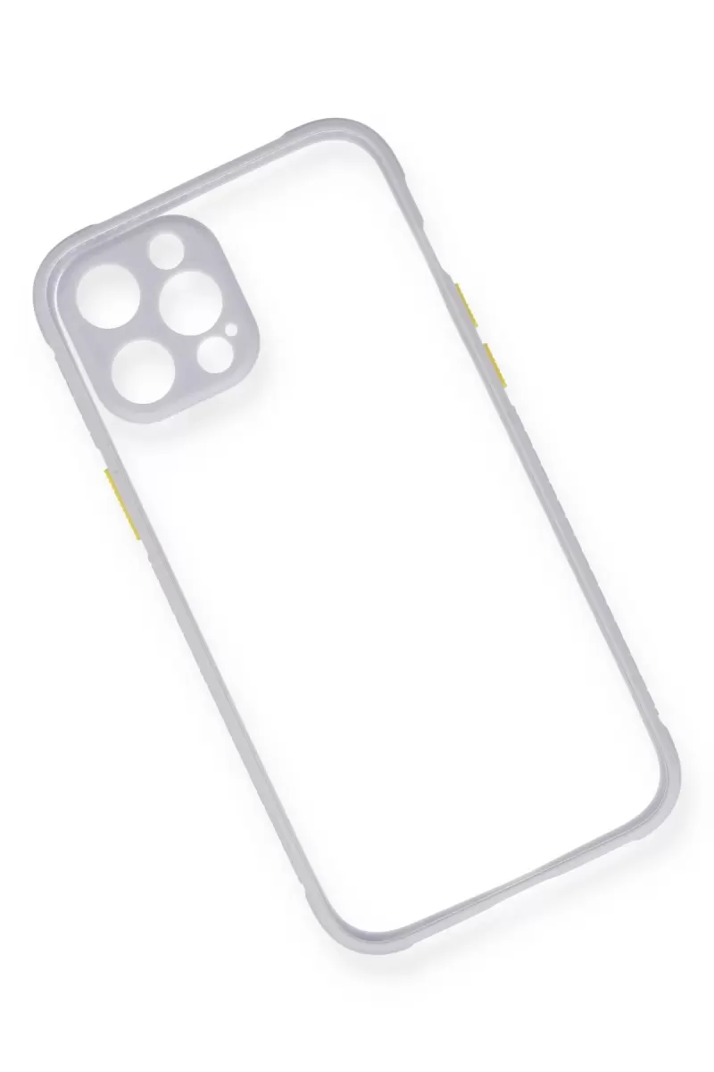 Newface Apple iPhone 12 Kılıf Miami Şeffaf Silikon - Lila