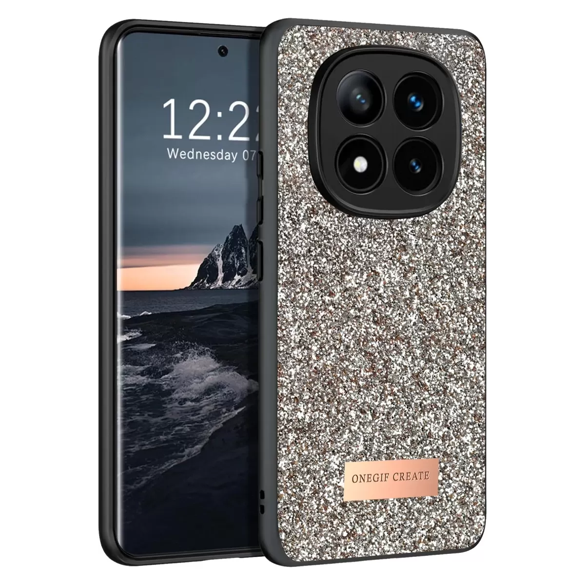 Onegif Xiaomi Redmi Note 14 Pro 4G Bright Simli Kapak - Gold