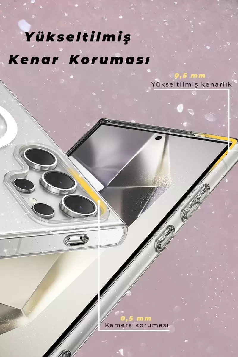 Joko Samsung Galaxy S23 Ultra Kılıf Star Magsafe Kapak - Şeffaf