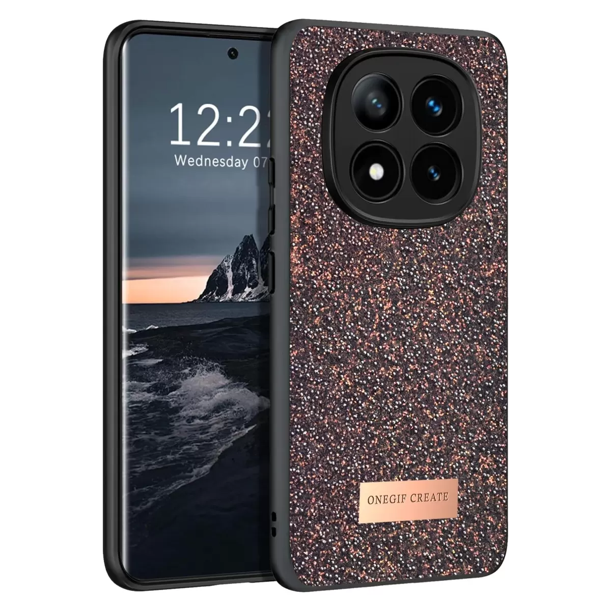 Onegif Xiaomi Redmi Note 14 Pro 4G Bright Simli Kapak - Derin Mor