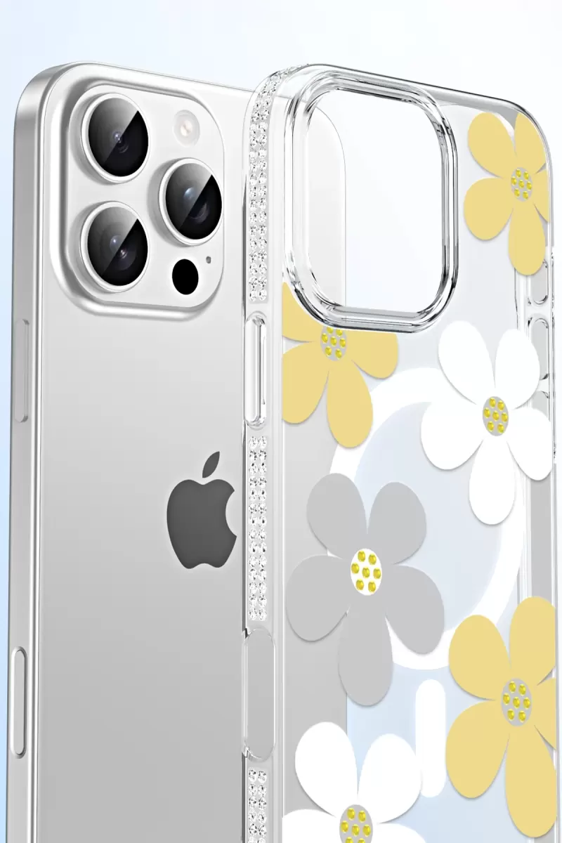 Joko Apple iPhone 16 Floral Magsafe Kapak - Pembe