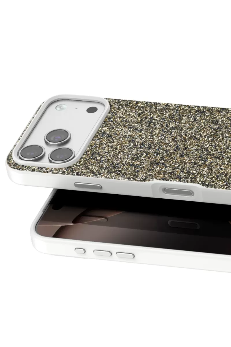 Onegif Apple iPhone 17 Pro Max Bright Simli Kapak - Çöl Titanyum