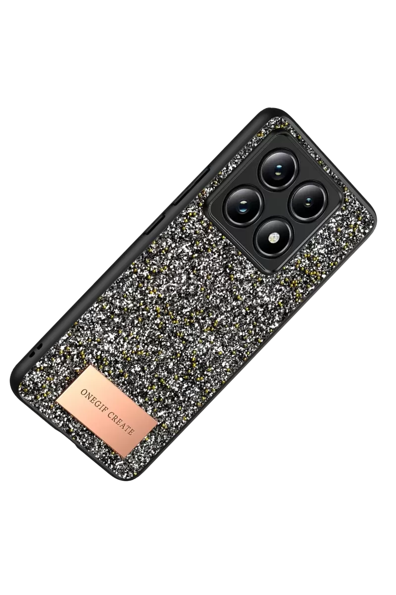 Onegif Xiaomi Mi 14T Pro Bright Simli Kapak - Gümüş