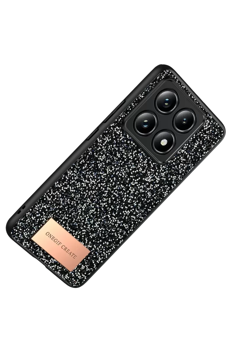 Onegif Xiaomi Mi 14T Pro Bright Simli Kapak - Siyah