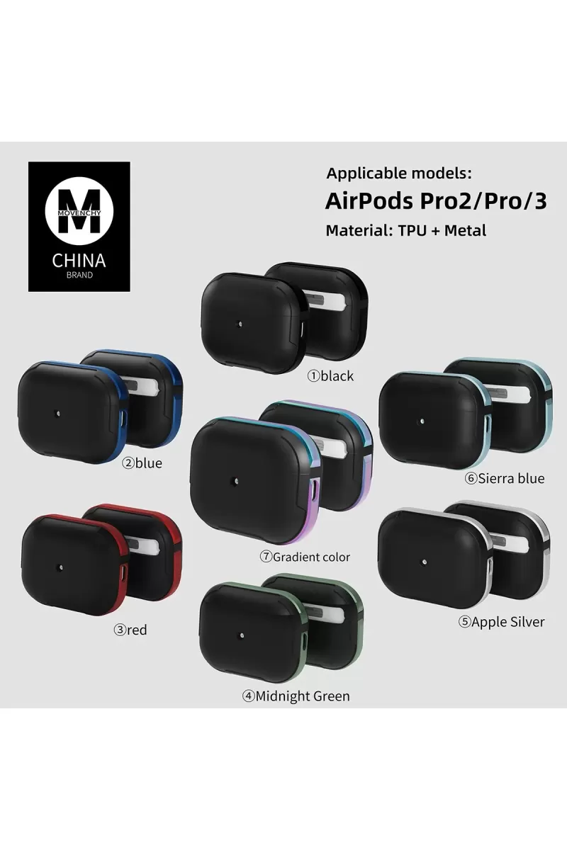 Movenchy Apple Airpods Pro 2 (2.nesil) MO-A8 Armor Kılıf - Kırmızı