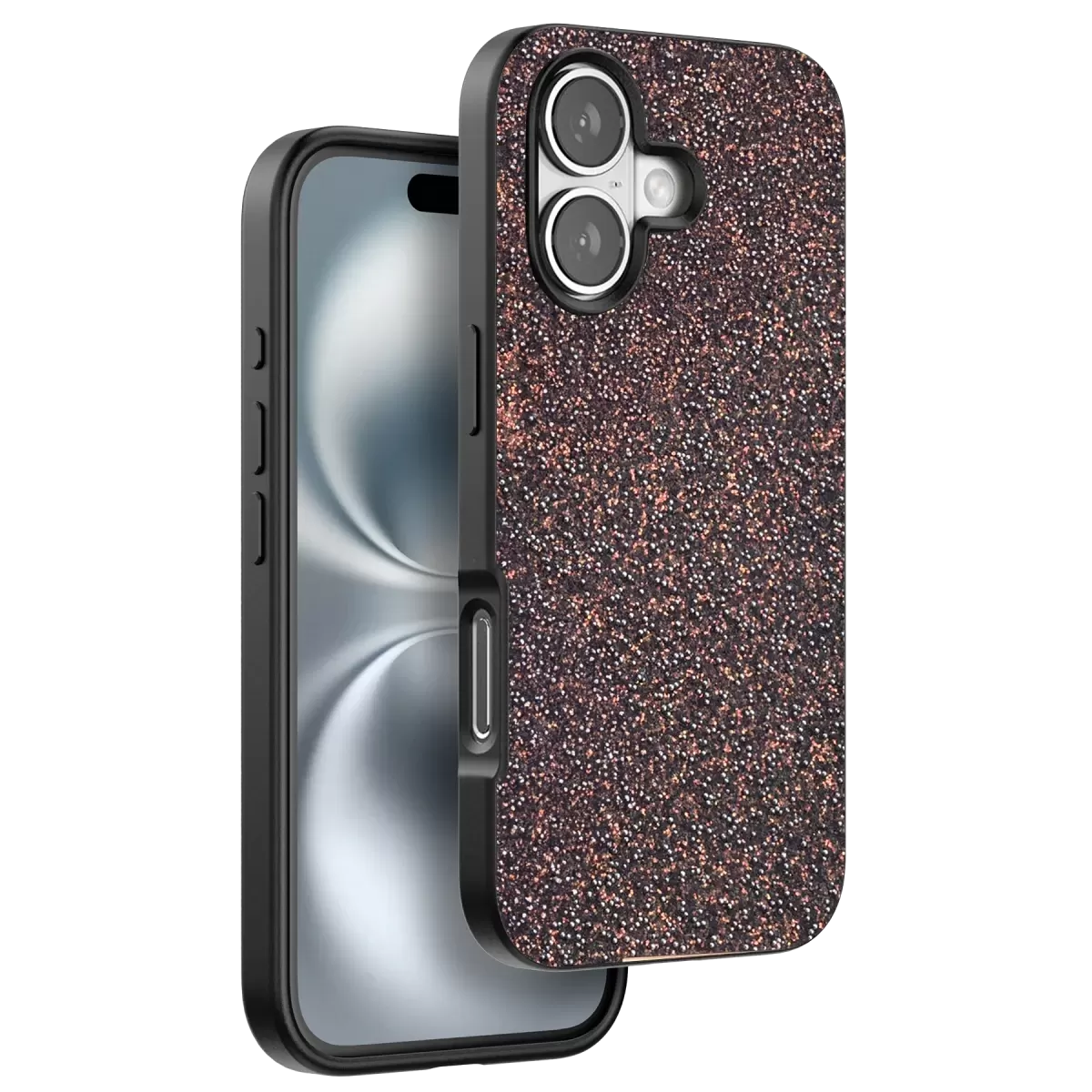 Onegif Apple iPhone 16 Plus Bright Simli Kapak - Derin Mor