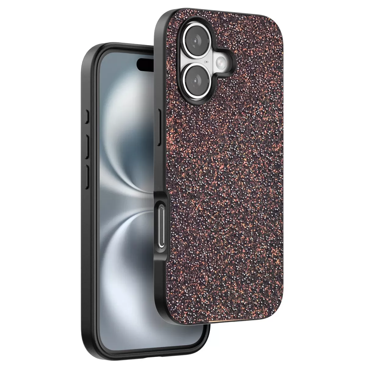Onegif Apple iPhone 16 Plus Bright Simli Kapak - Derin Mor