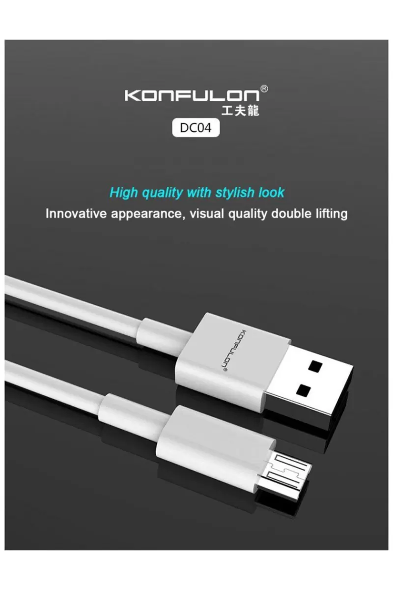 Konfulon DC04 Süper Hızlı Micro USB Kablo 1M 2A