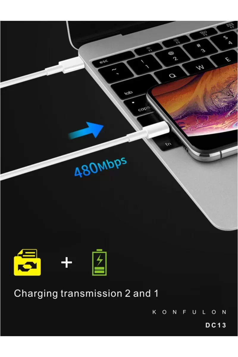 Konfulon DC13 1M 20W Type-C to Lightning Kablo iphone Uyumlu