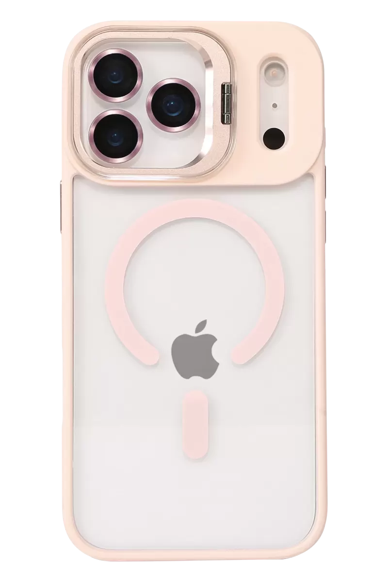 Joko Apple iPhone 17 Pro Max Remim Lensli Magsafe Standlı Kapak - Pembe