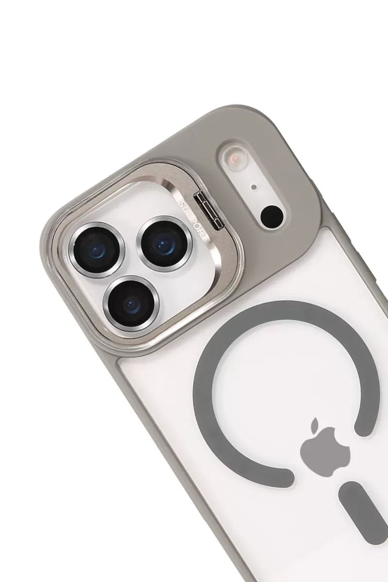 Joko Apple iPhone 17 Pro Max Remim Lensli Magsafe Standlı Kapak - Titan Gri