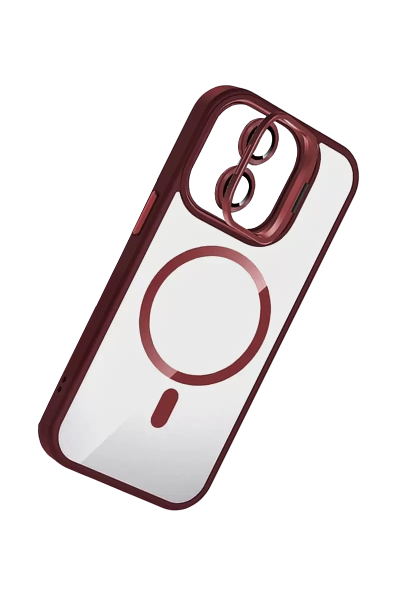 Joko Apple iPhone 11 Remim Lensli Magsafe Standlı Kapak - Bordo