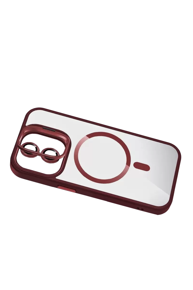 Joko Apple iPhone 11 Remim Lensli Magsafe Standlı Kapak - Bordo