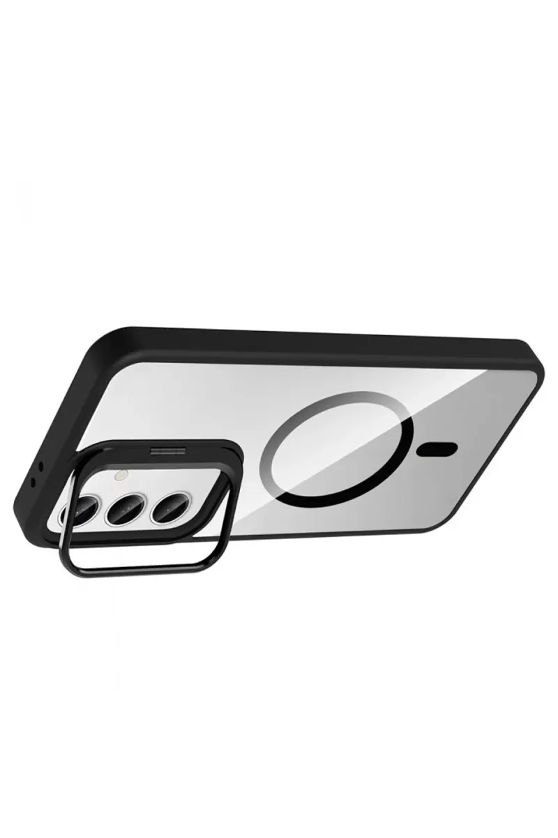 Joko Samsung Galaxy S25 Remim Lensli Magsafe Standlı Kapak - Siyah