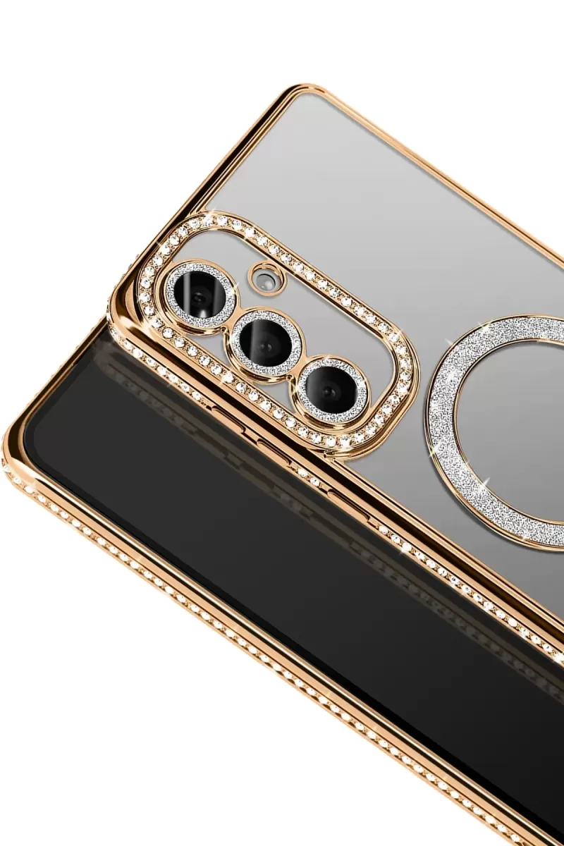 Newface Samsung Galaxy S26 Joke Simli Magneticsafe Kılıf - Gold