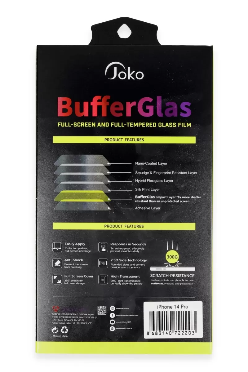 Joko Apple iPhone 15 Pro Max Buffer Cam Ekran Koruyucu - Siyah
