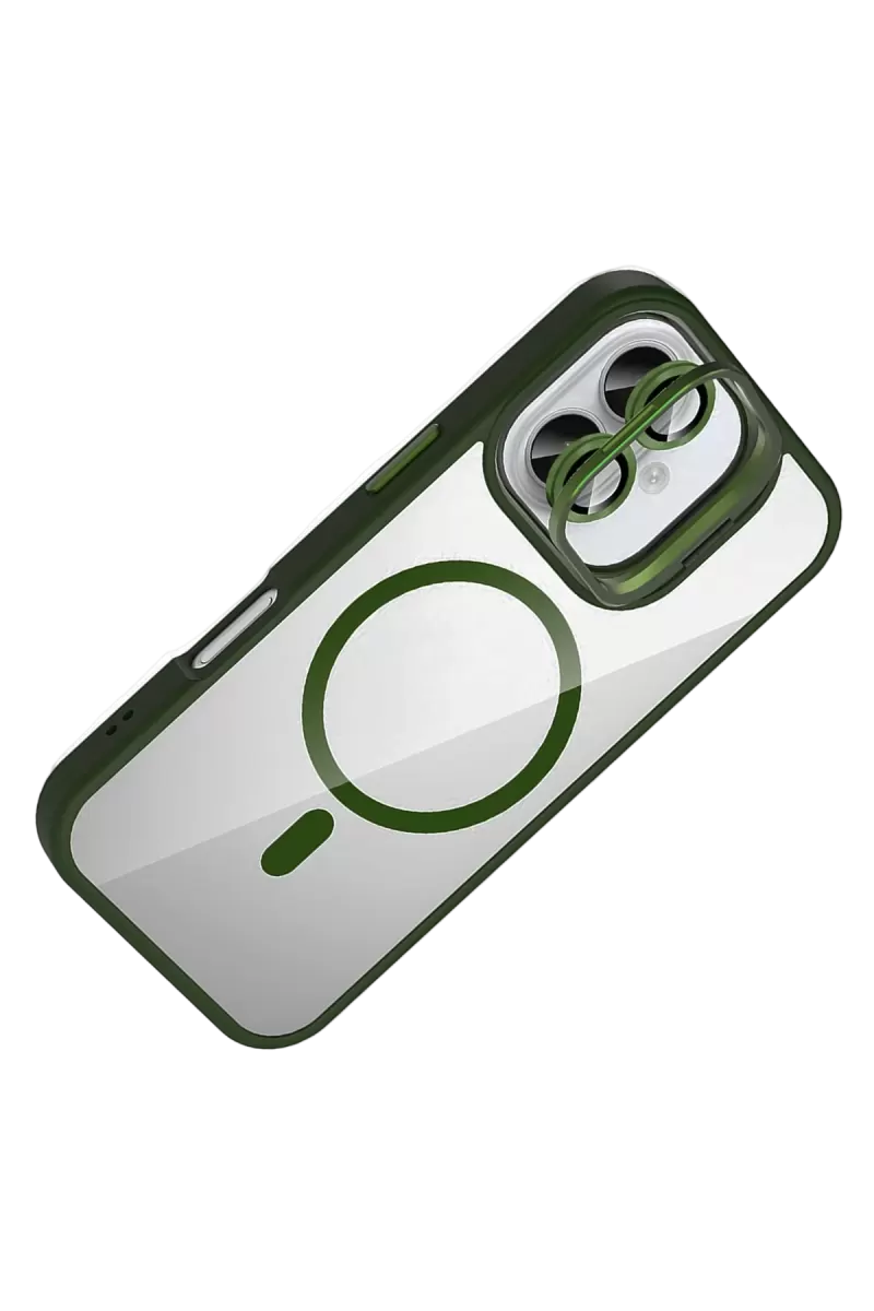 Joko Apple iPhone 17 Remim Lensli Magsafe Standlı Kapak - Koyu Yeşil