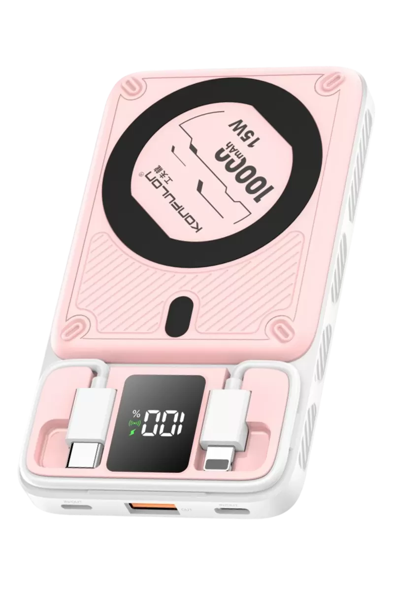 Konfulon M25W 10.000 mAh 20W PD Magsafe Powerbank - Pembe