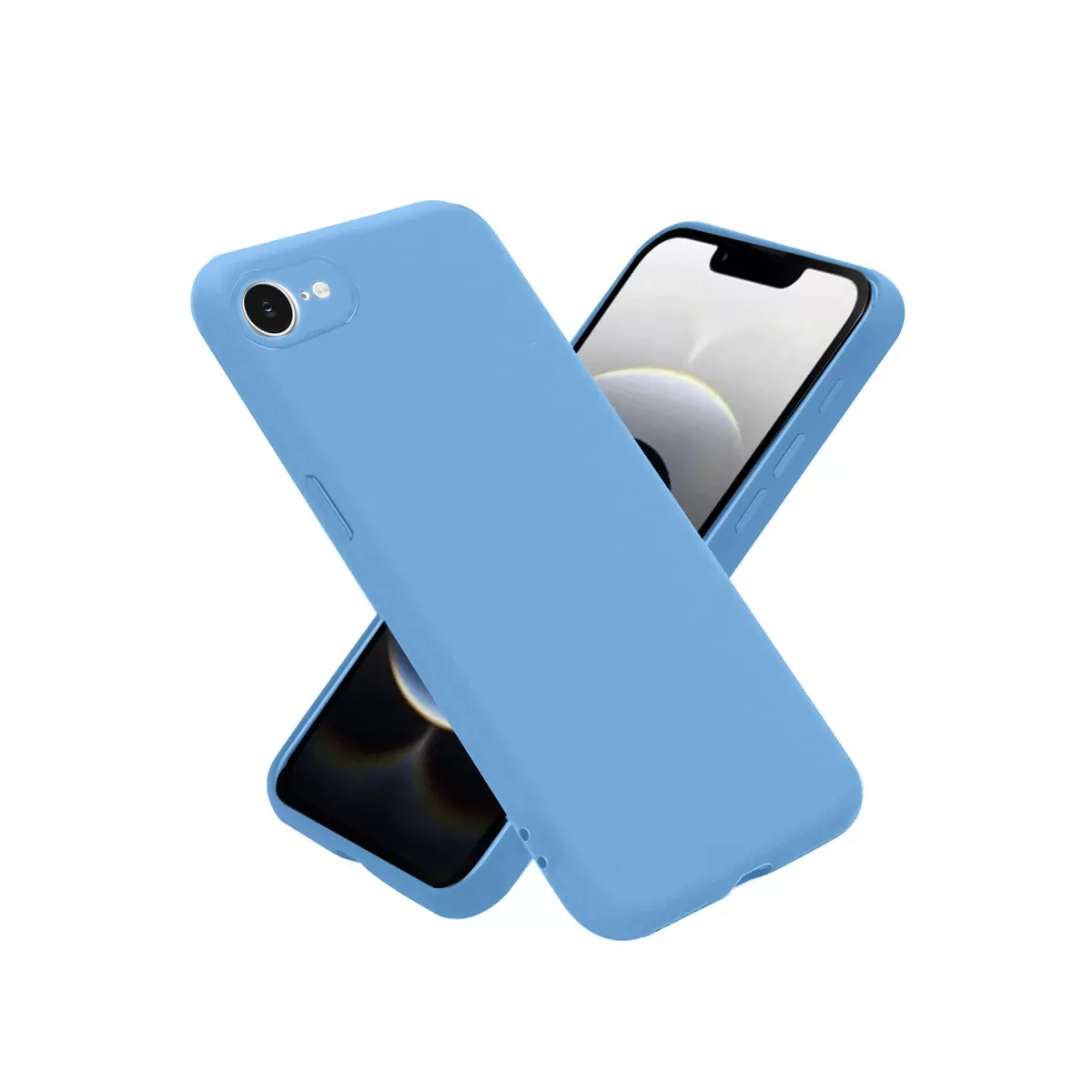 Newface Apple iPhone 16E Kılıf First Silikon - Mavi
