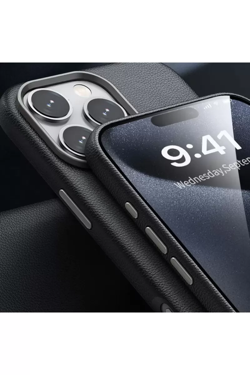 Joko Apple iPhone 16 Pro Max Wonder Deri Magsafe Kapak - Lacivert
