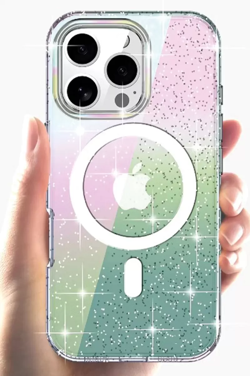 Joko Apple iPhone 15 Pro Max Rasasi Simli Magsafe Kapak - Şeffaf