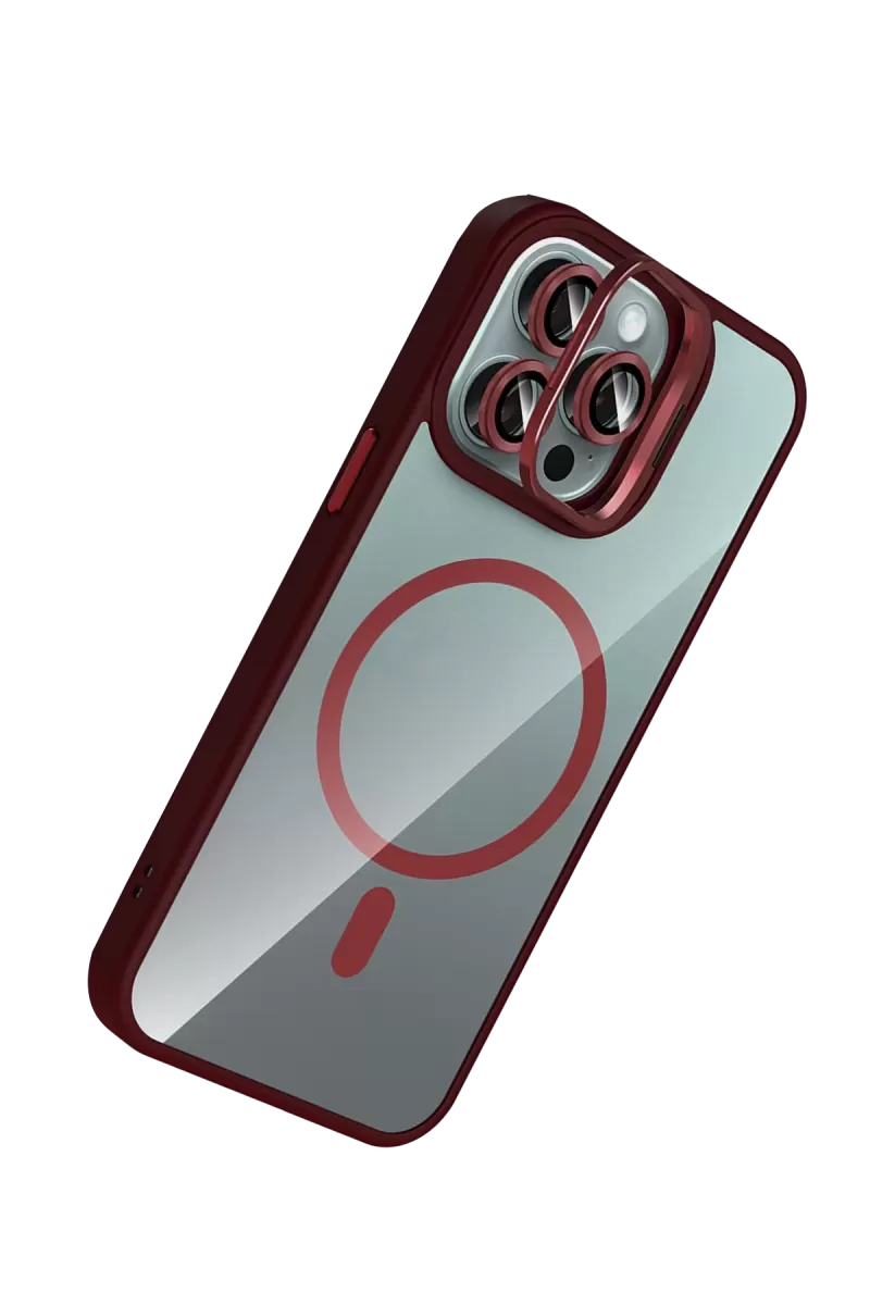 Joko Apple iPhone 16 Pro Max Remim Lensli Magsafe Standlı Kapak - Bordo