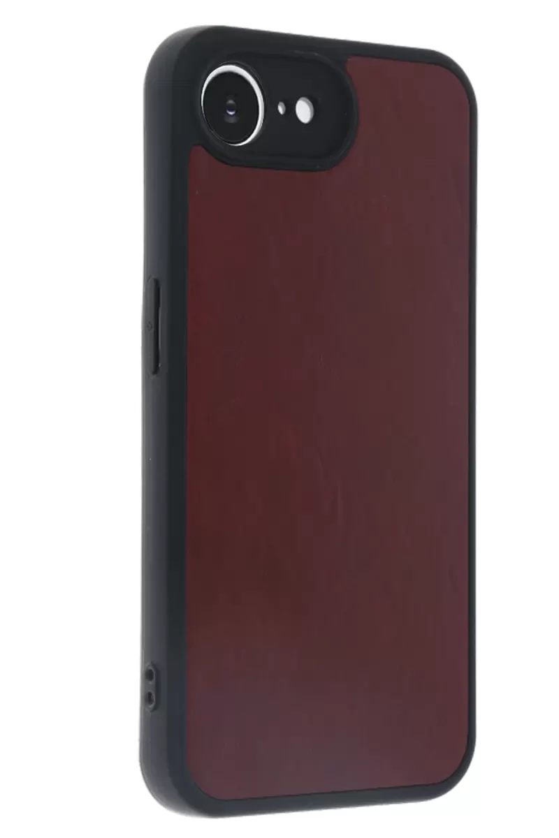 Newface Apple iPhone 16E Kılıf Aras Deri Kapak - Bordo