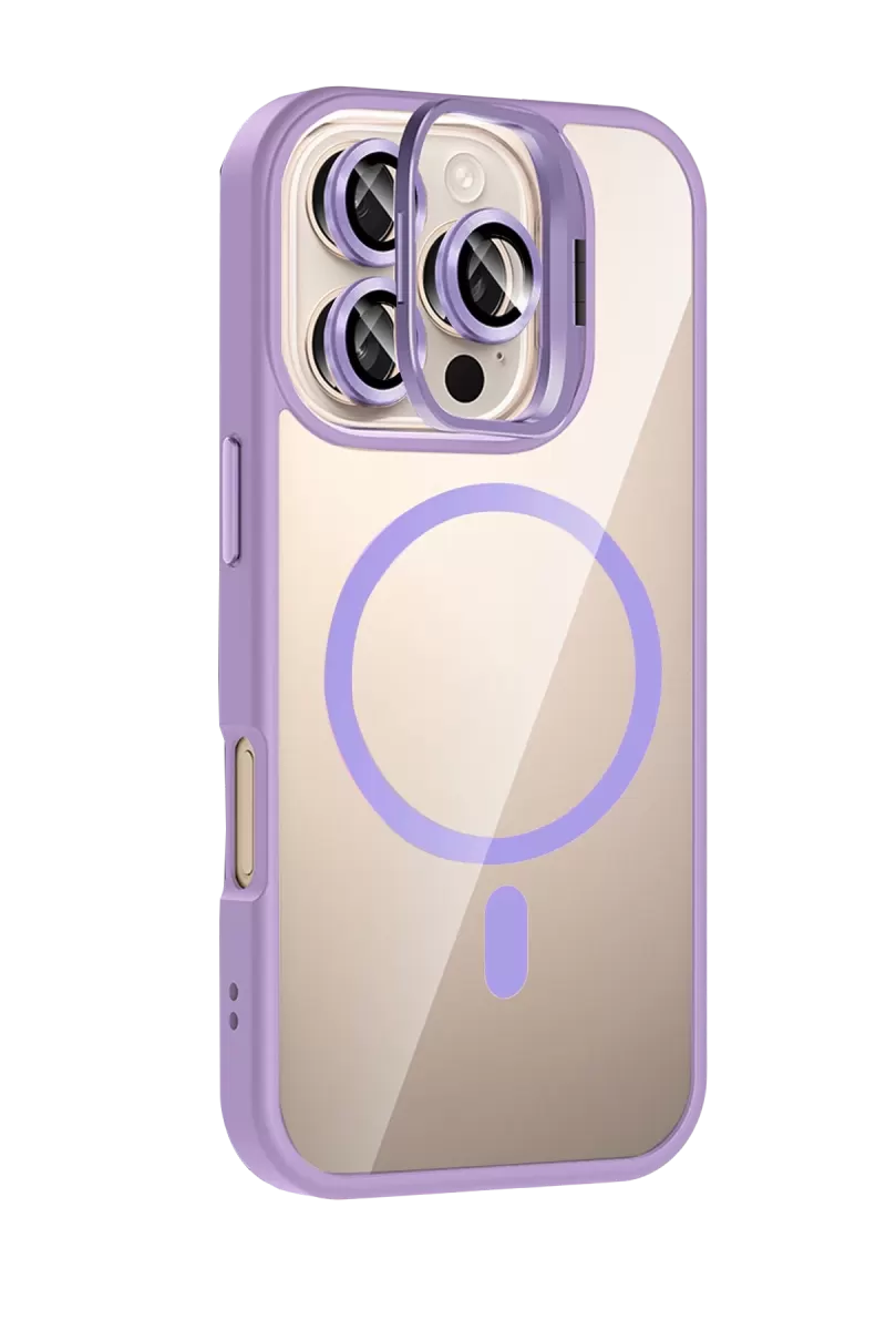Joko Apple iPhone 16 Pro Max Remim Lensli Magsafe Standlı Kapak - Lila
