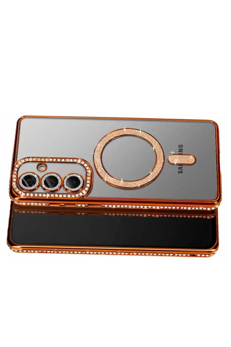 Newface Samsung Galaxy A37 5G Joke Simli Magneticsafe Kılıf - Turuncu