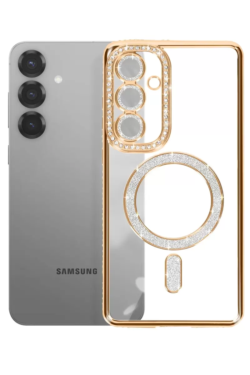 Newface Samsung Galaxy A57 5G Joke Simli Magneticsafe Kılıf - Gold