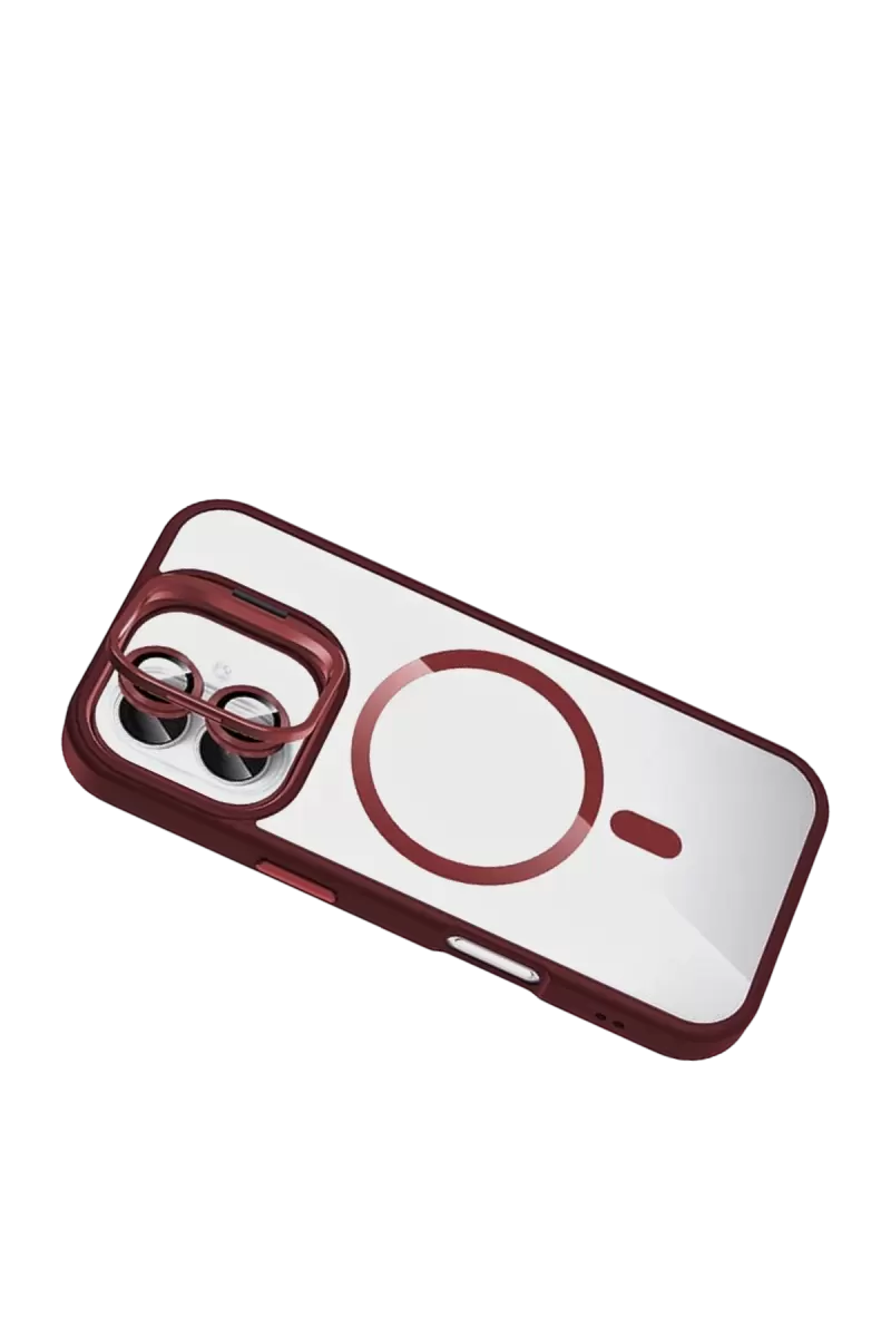 Joko Apple iPhone 16 Plus Remim Lensli Magsafe Standlı Kapak - Bordo