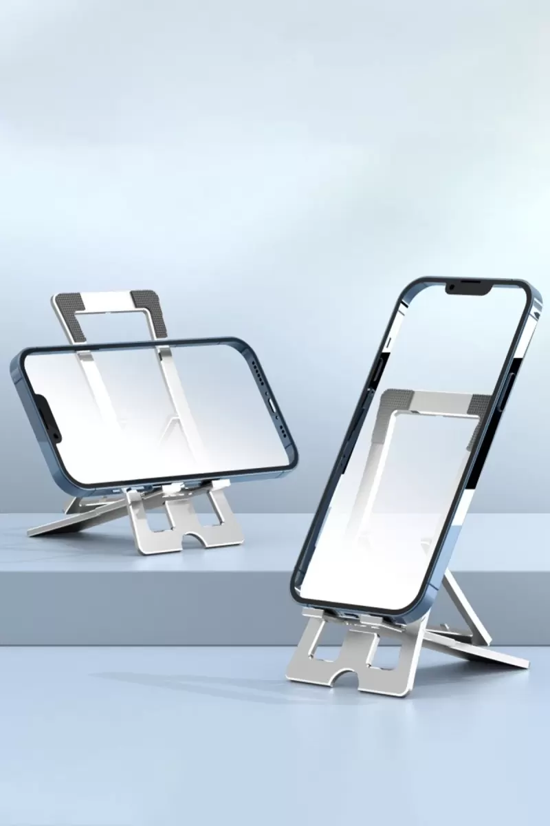 Konfulon CM23 Ayarlanabilir Katlanabilir Masaüstü Telefon Tutucu - Gümüş