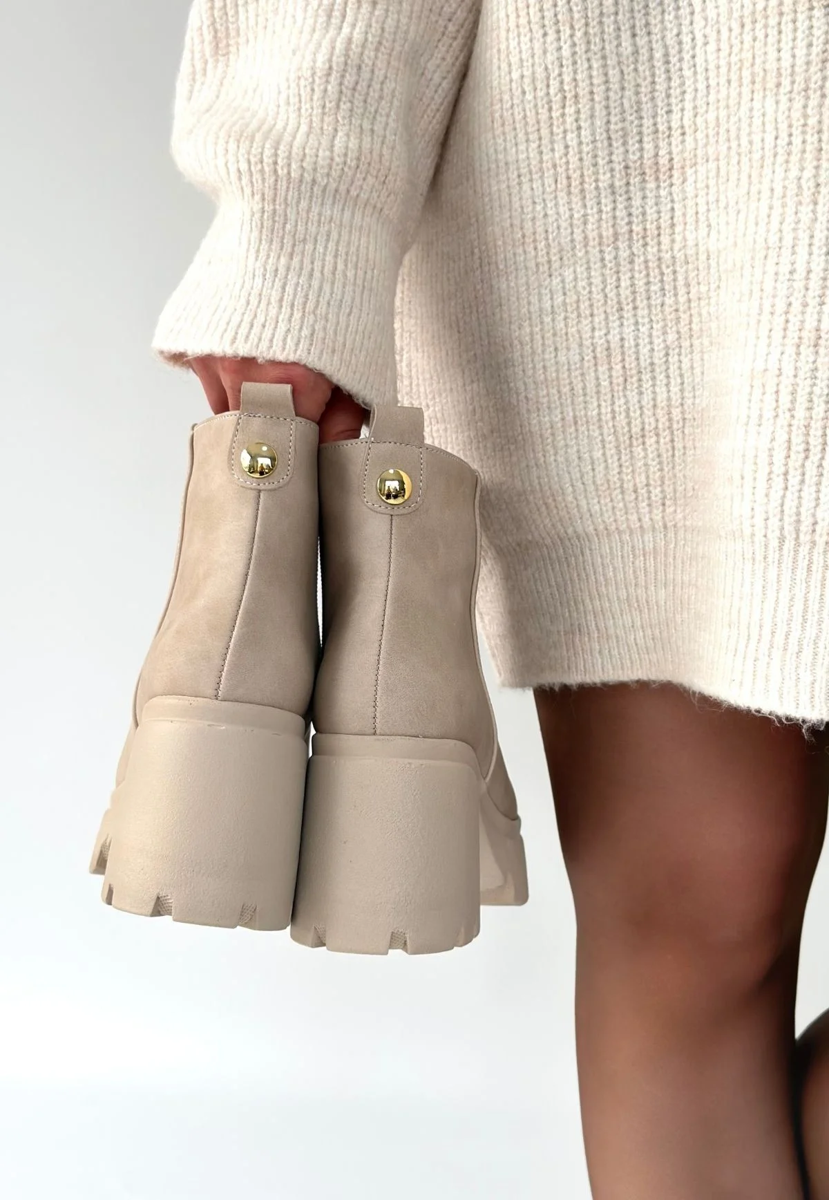 Belay Bej Nubuk Topuklu Bot