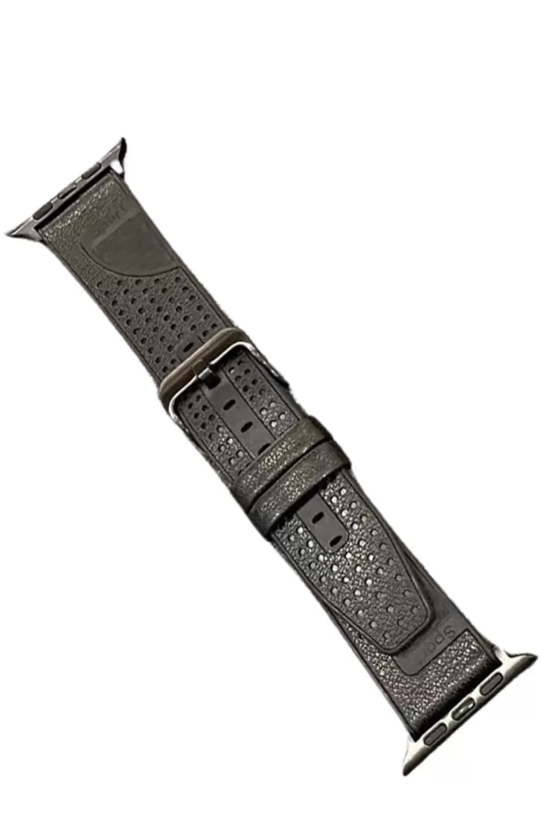 Movenchy Apple Watch 45mm Buff Deri Kordon - Siyah