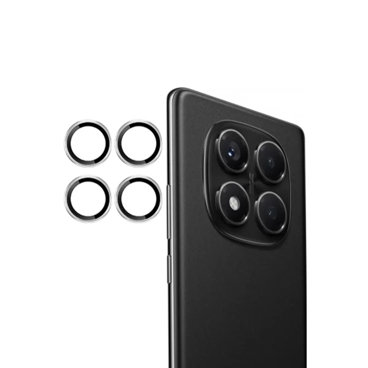 Joko Xiaomi Redmi Note 14 Pro 4G PVD Metal Kamera Lens - Gümüş