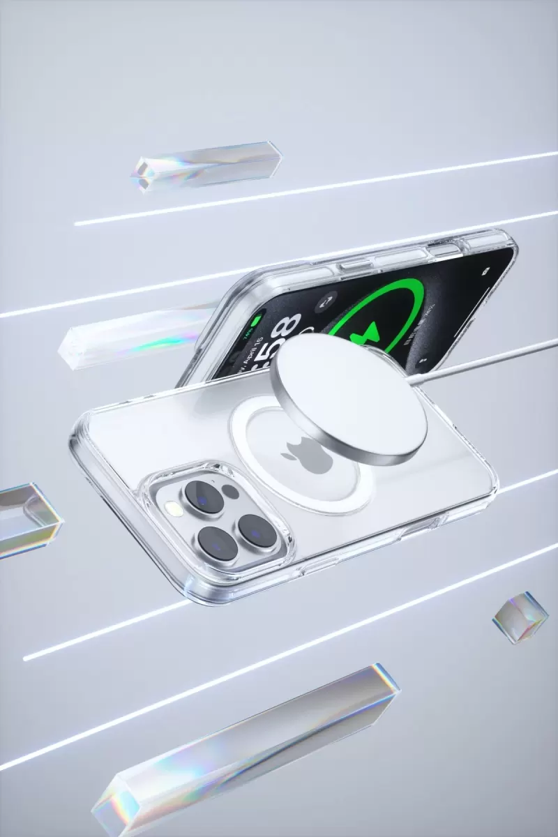Joko Apple iPhone 16 Pro Gleam PC Sert Magsafe Kılıf - Şeffaf