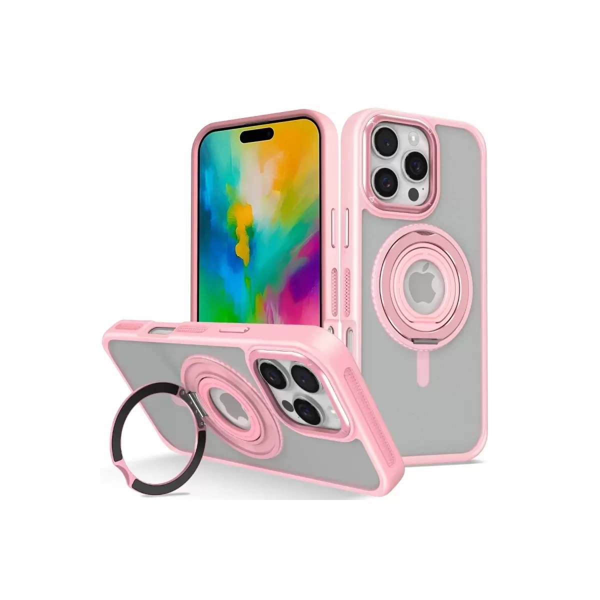 Joko Apple iPhone 16 Pro Max Banza Magsafe Standlı Kapak - Pembe
