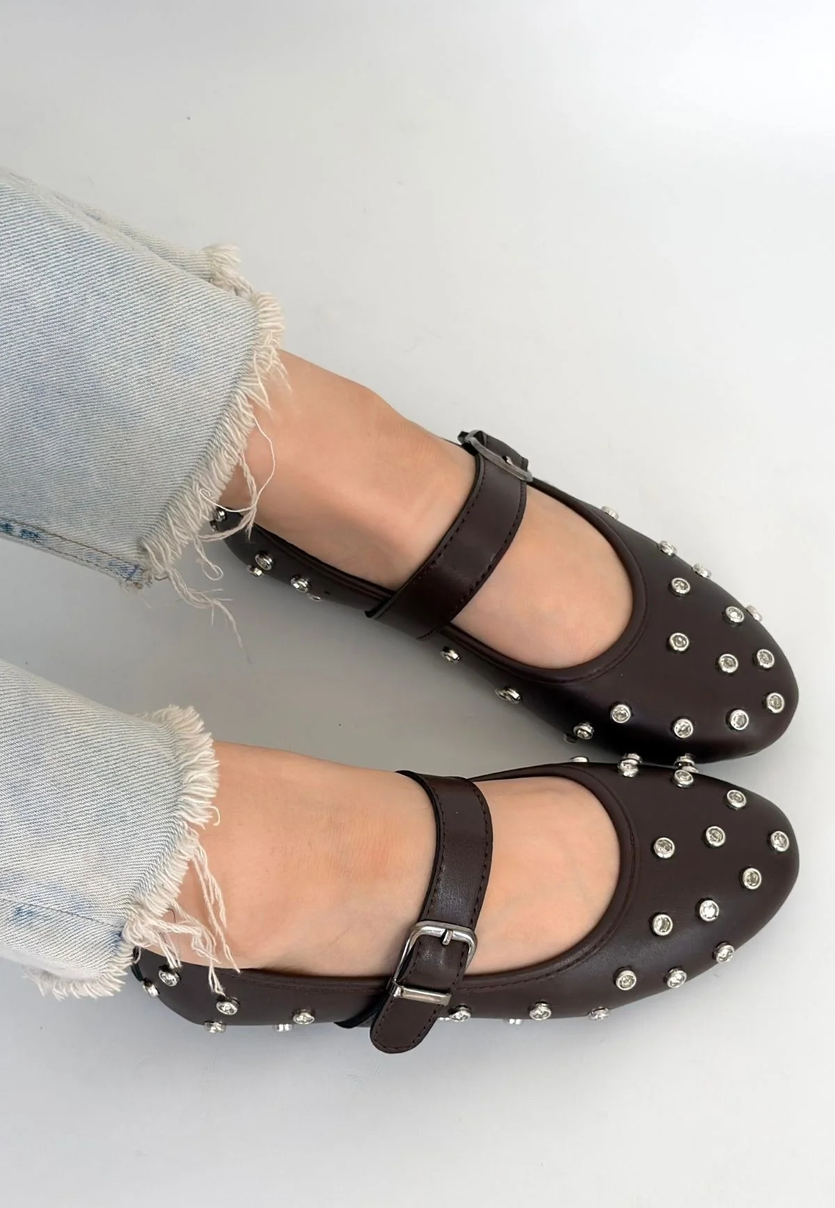 Ritta Kahverengi Cilt Kemerli Babet Ayakkabı