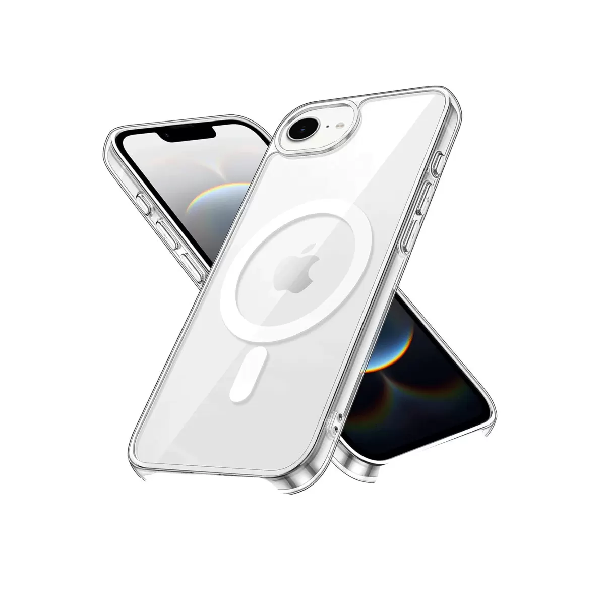 Newface Apple iPhone 16E Kılıf Pc Real Magsafe Kapak - Şeffaf