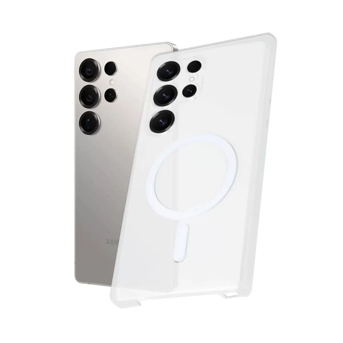 Newface Samsung Galaxy S23 Ultra Kılıf PC Zara Magsafe Şeffaf Kılıf - Şeffaf