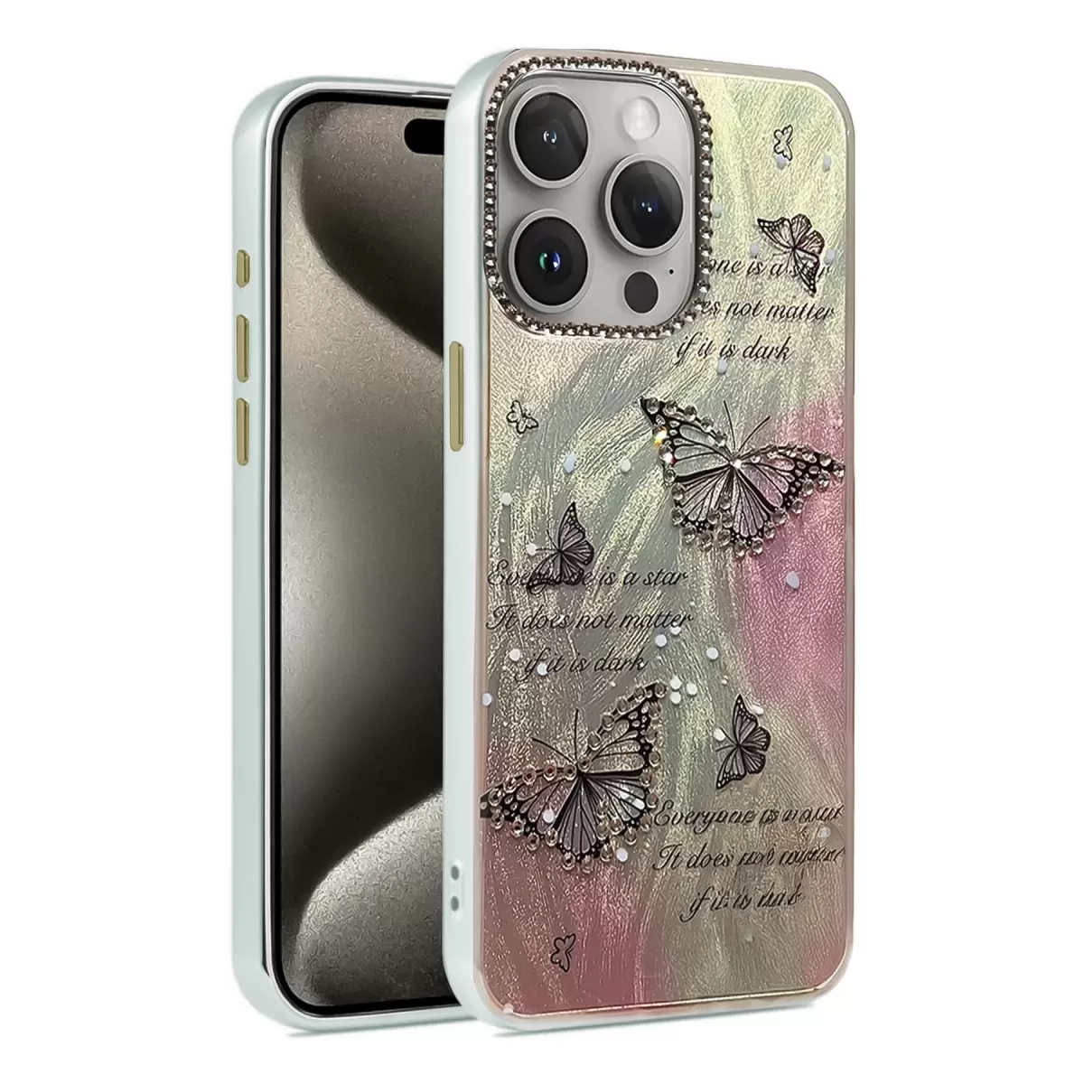 Newface Apple iPhone 14 Pro Kılıf Blade Aynalı Desenli Kapak - Desen 6