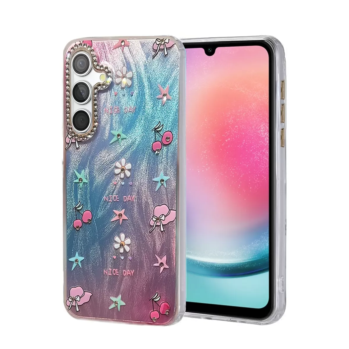 Newface Samsung Galaxy A24 4G Kılıf Blade Aynalı Desenli Kapak - Desen 4