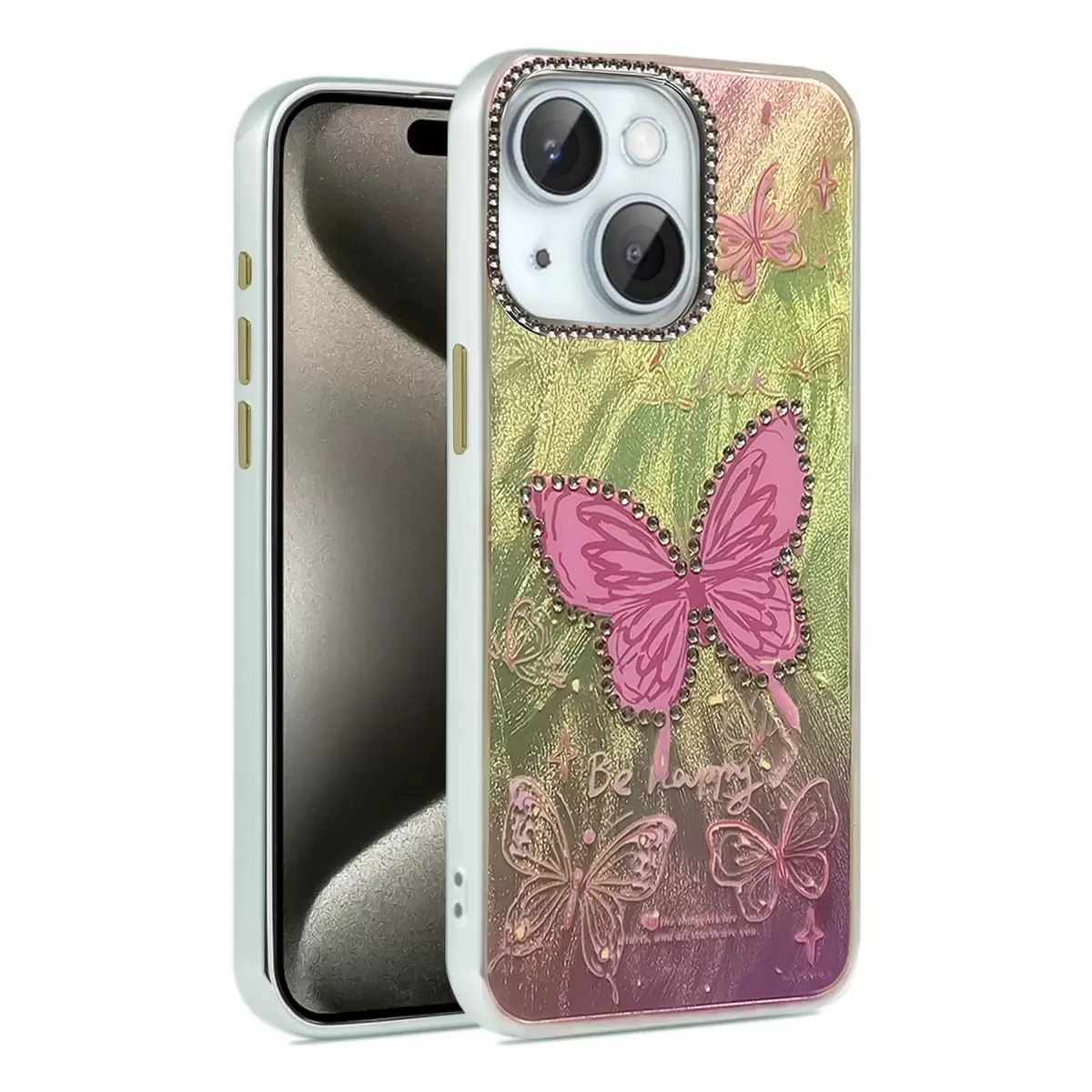 Newface Apple iPhone 14 Kılıf Blade Aynalı Desenli Kapak - Desen 5
