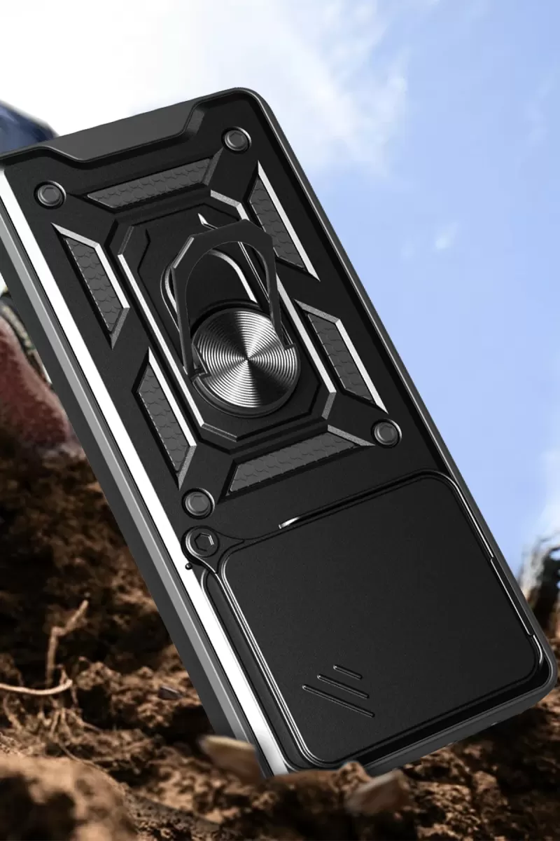 Newface Xiaomi Mi 15 Kılıf Pars Lens Yüzüklü Silikon - Kırmızı
