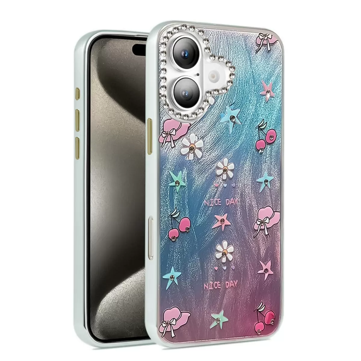 Newface Apple iPhone 16 Plus Kılıf Blade Aynalı Desenli Kapak - Desen 4