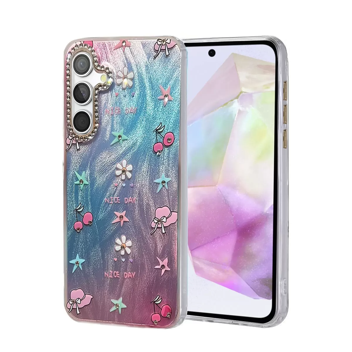Newface Samsung Galaxy A35 5G Kılıf Blade Aynalı Desenli Kapak - Desen 4