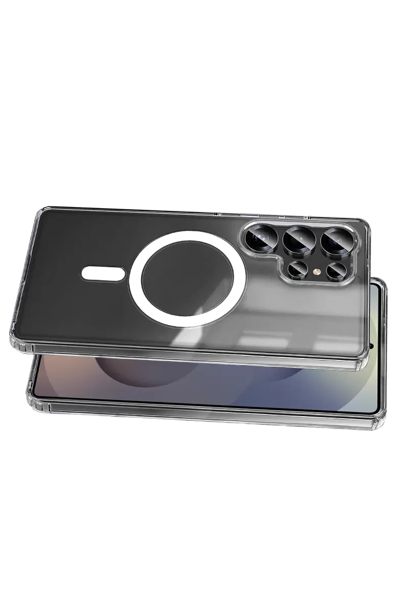 Newface Samsung Galaxy S25 Ultra Kılıf Magneticsafe Şeffaf Silikon - Şeffaf
