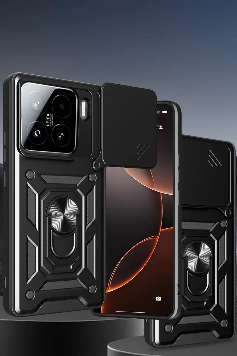 Newface Xiaomi Mi 15 Pro Kılıf Pars Lens Yüzüklü Silikon - Kırmızı