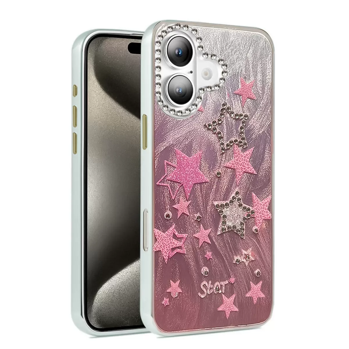 Newface Apple iPhone 16 Plus Kılıf Blade Aynalı Desenli Kapak - Desen 7